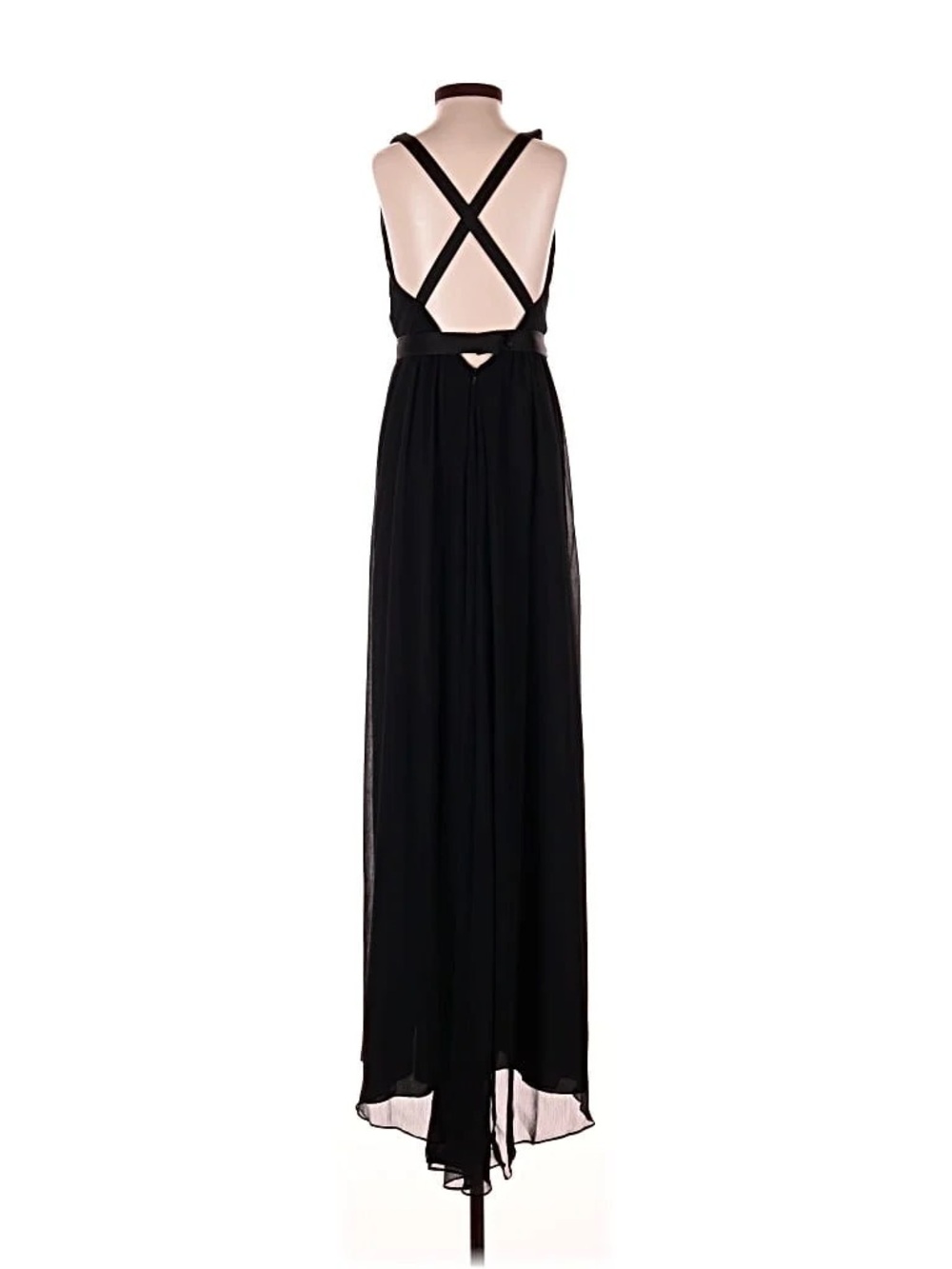 White Vera Wang Black Cross-Back Maxi Dress - Bridesmaid Dress
